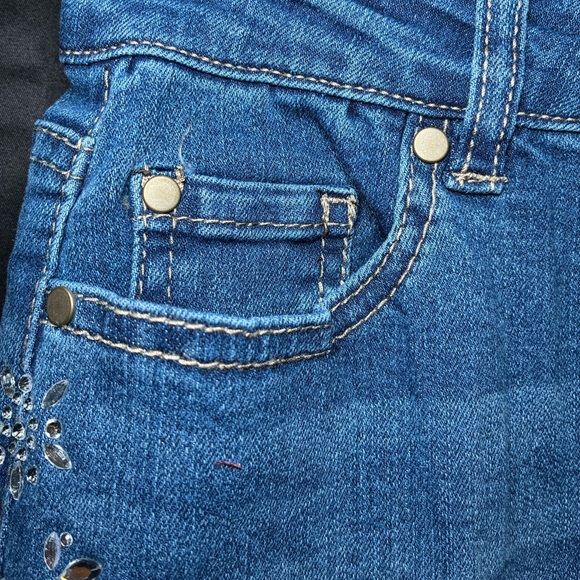 Camila Coelho Crystal Rhinestone Jeans Size 2 Medium Wash Straight Leg Fancy NWT - Picture 5 of 14